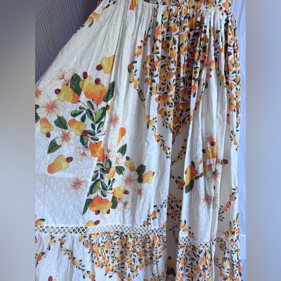 NEW Farm Rio Off White Cashew Crossed Back Dress Mix Print Sz: Large $275 - Picture 4 of 12